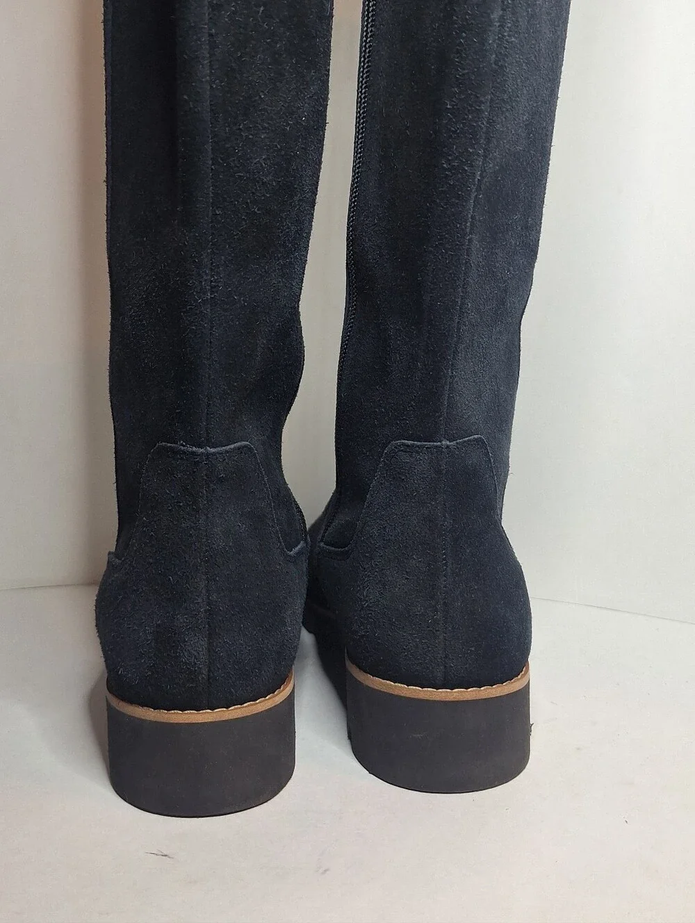 Vionic Gwen Boots Women's US 7 W  Black Suede Zipper Knee High Water Repellent